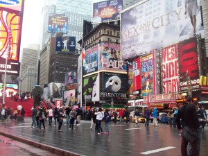 Times Square, with billboards for many of my favorite musicals