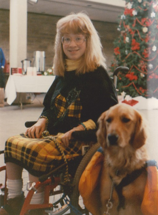 With my service dog Kennedy in 1988