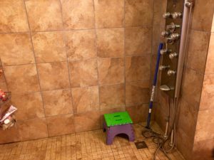 Wheelchair accessible shower renovation.