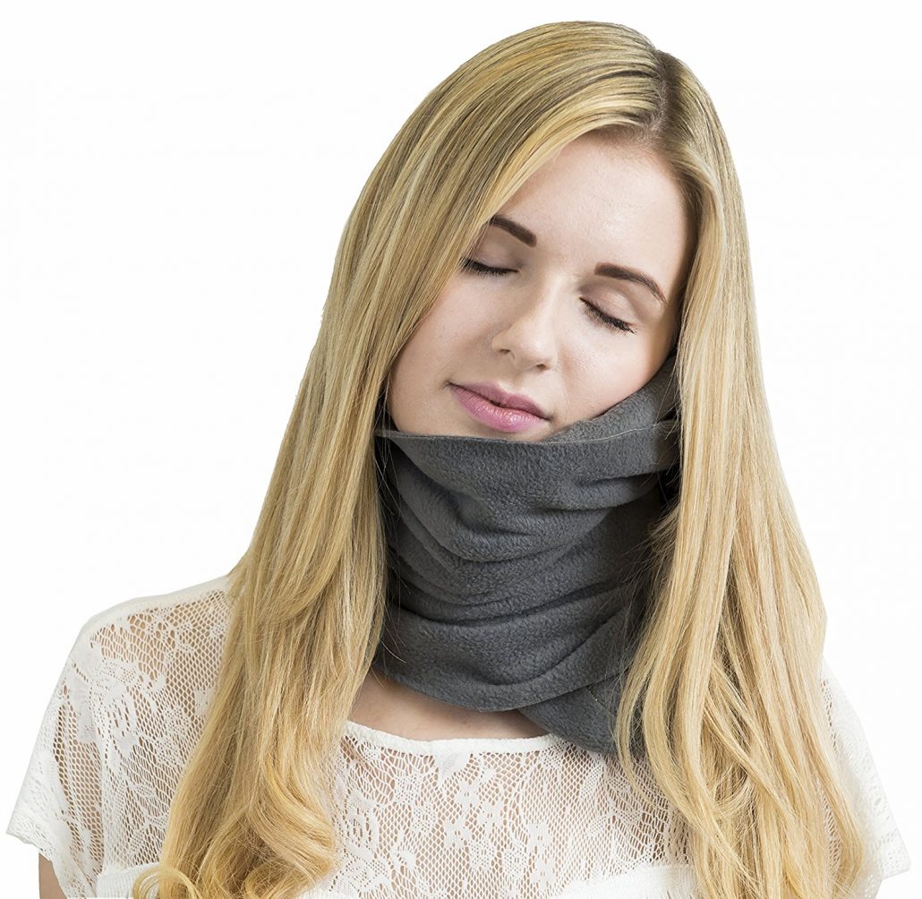 Travel neck pillow supports your neck sleeping in a wheelchair for travel.