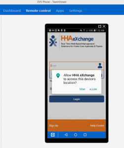 HHA exchange EVV app requesting GPS access -- but it's not a true request as the app won't work without it.
