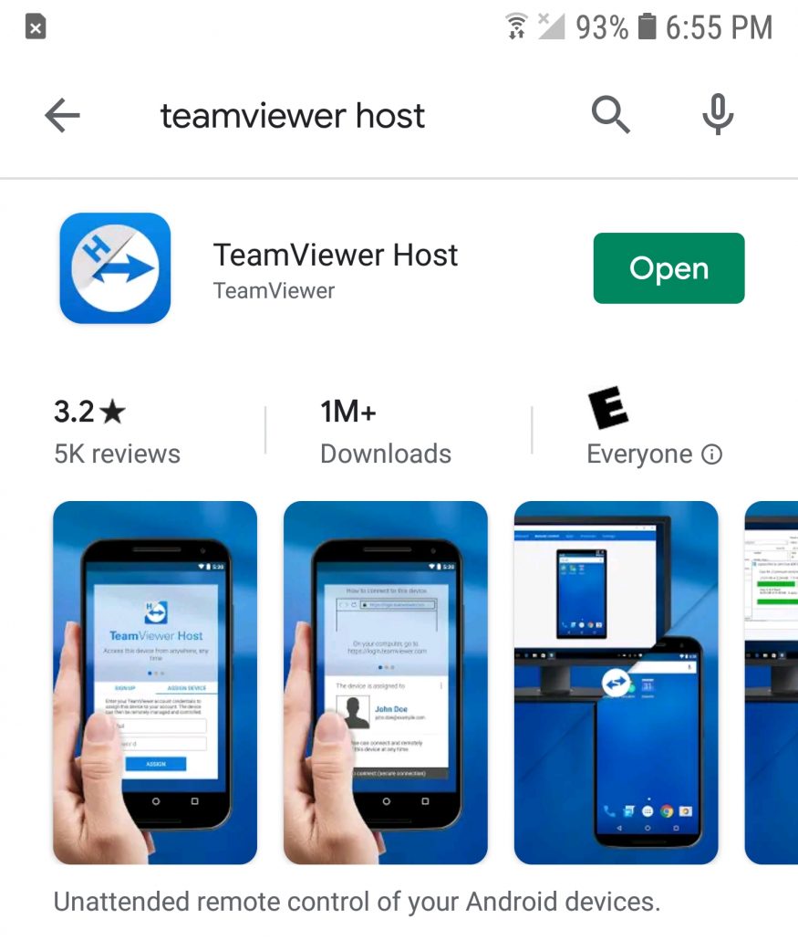 TeamViewer Host app to remote control your EVV device for privacy.