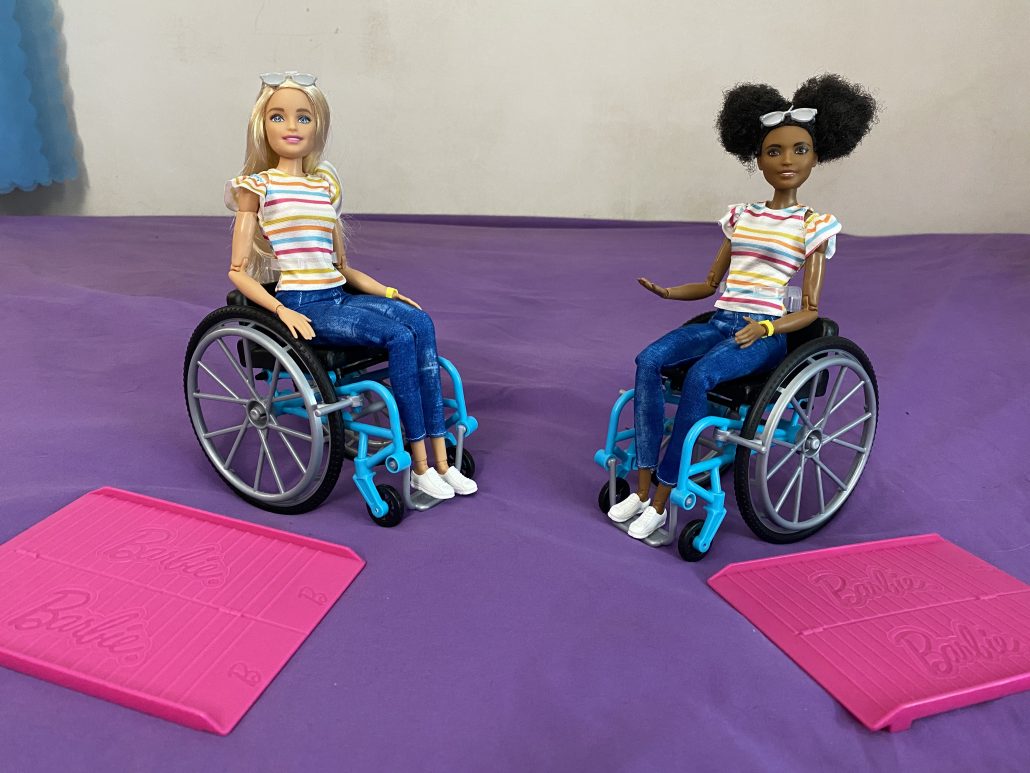 Wheelchair Barbie 2019, comes in Caucasian and African-American versions.