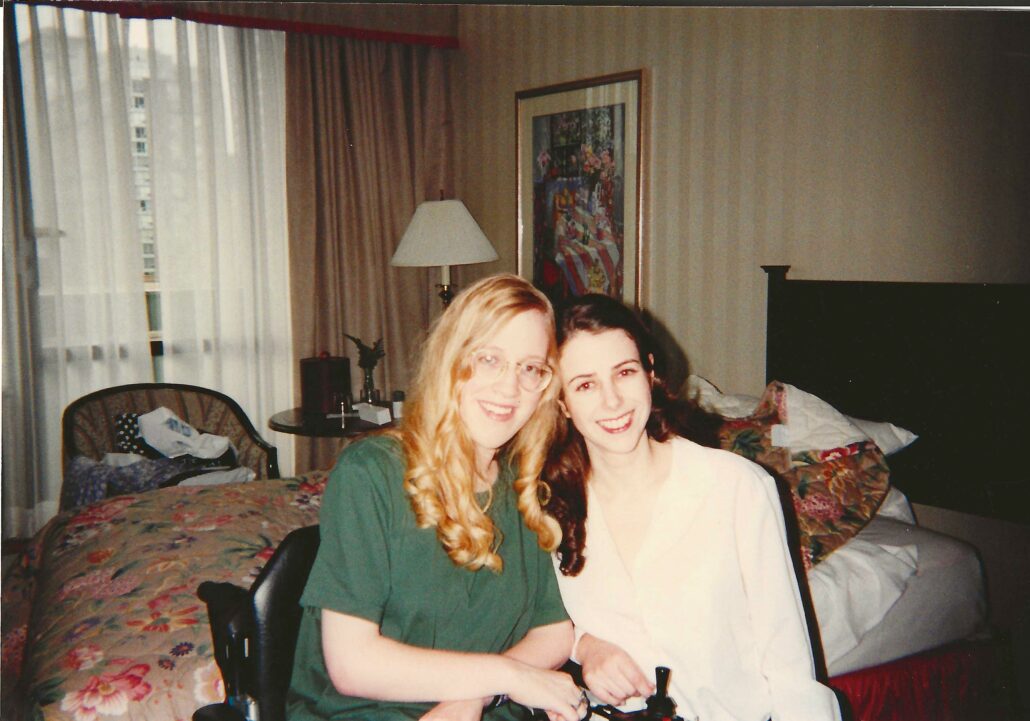 Karin and Christine in Toronto, 1996.